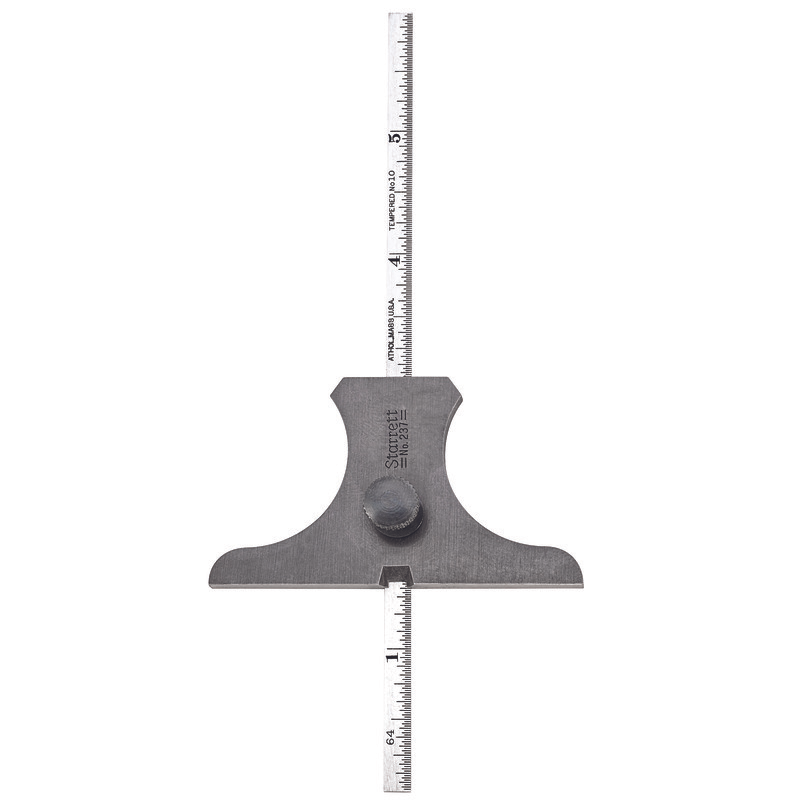 Starrett - Steel Rule Depth Gage 0-6in Range 32nds/64ths