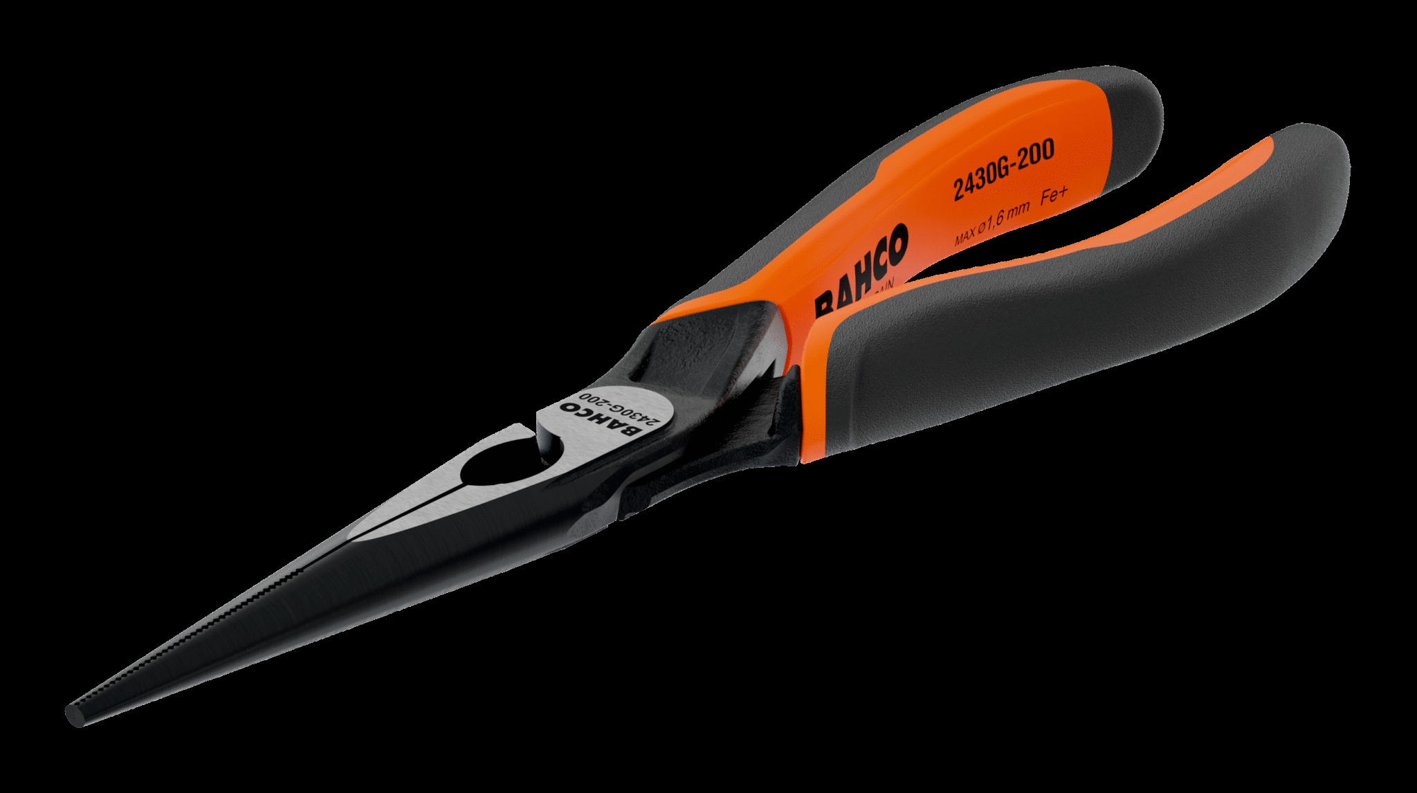 Bahco Pliers, snipe nose radio, straight tips, 200mm