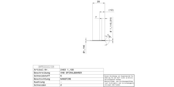 Guhring Stub drill Solid Carbide Fire Coated - Image 2