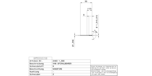 Guhring Stub drill Solid Carbide Fire Coated - Image 2