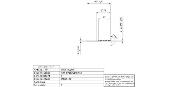 Guhring Jobber drill Solid Carbide Fire Coated - Image 2