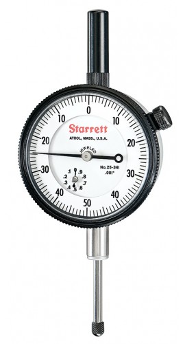 Starrett INDICATOR- DIAL 25-431J WCSC Dial Indicator, 0 to 0.5" range, 0 to 50 reading