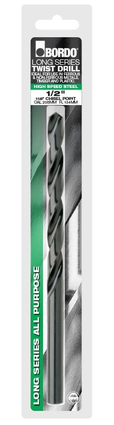 Bordo 25/64" HSS Long Series Drill - Clam