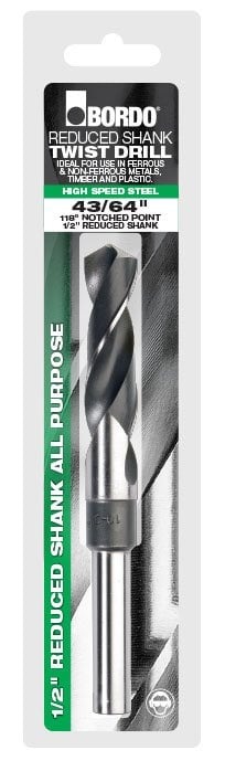 Bordo 1-3/32" 1/2" Reduced Shank Drill