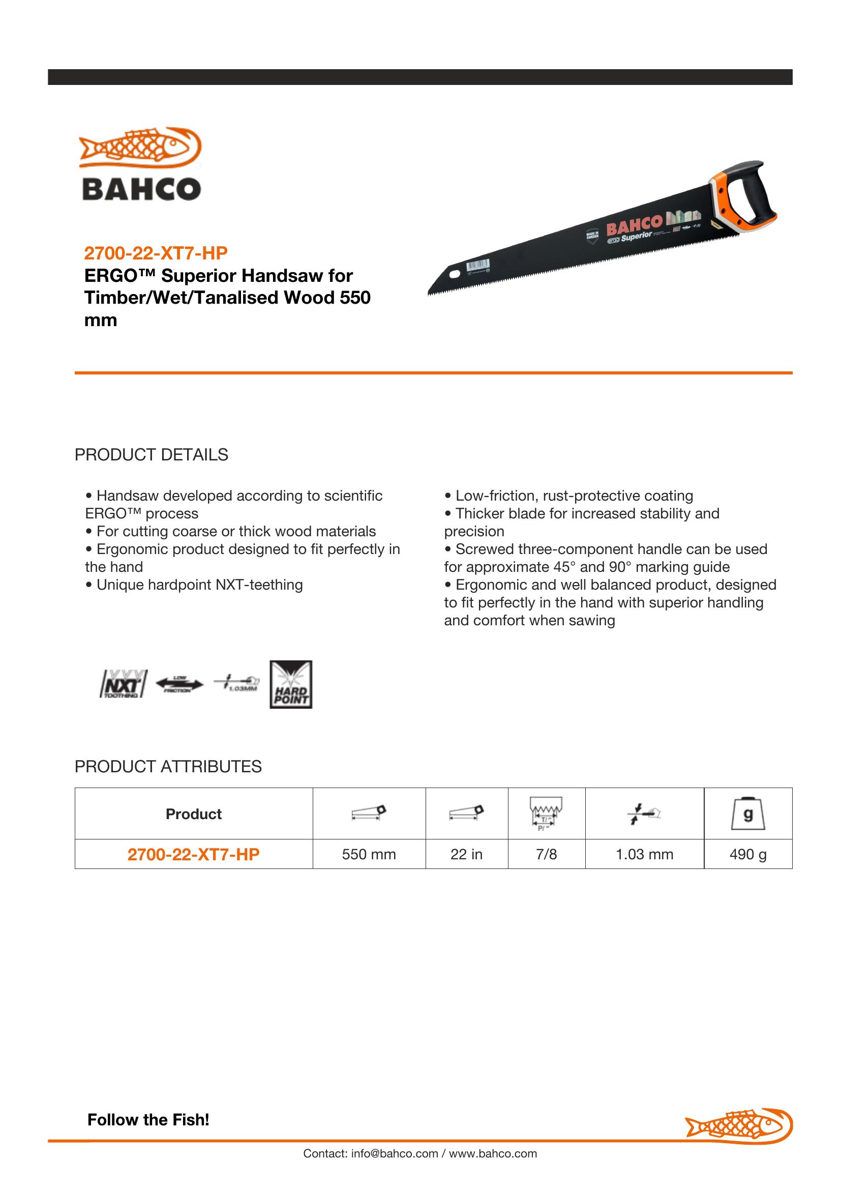 Bahco Hand saw - Low friction - Image 6
