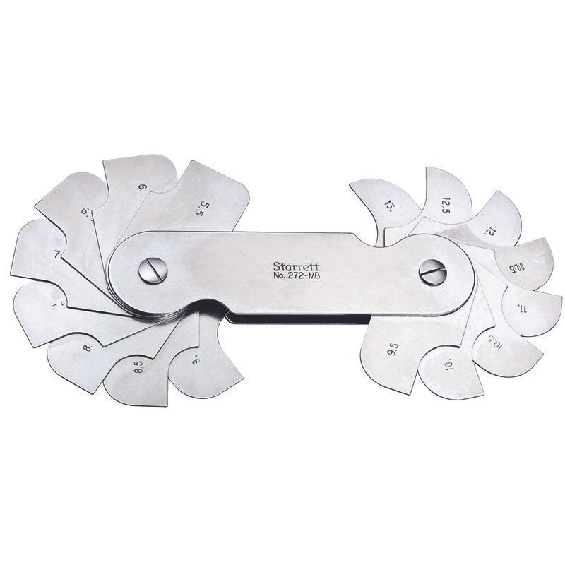 Starrett - Radius Gage 16 Leaves 5.5-13mm Range By 0.5mm