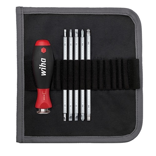 WIHA SCREWDRIVER SET REVERSIBLE SYSTEM 6 HANDLE & 5 BLADES