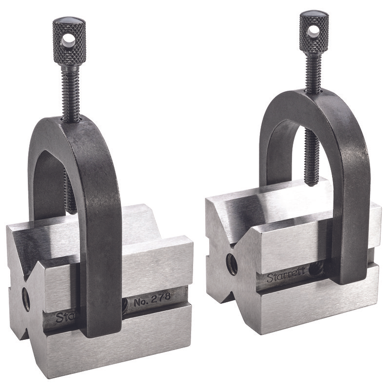 Starrett V-Blocks (Pair) and Clamp Set 1in (25mm) Capacity 278 V-Block and Clamp