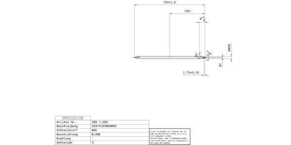 Guhring Center drills without flat extra length - Image 2