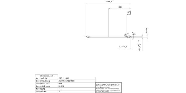 Guhring Center drills without flat extra length - Image 2