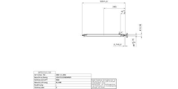 Guhring Center drills without flat extra length - Image 2