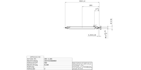 Guhring Center drills without flat extra length - Image 2