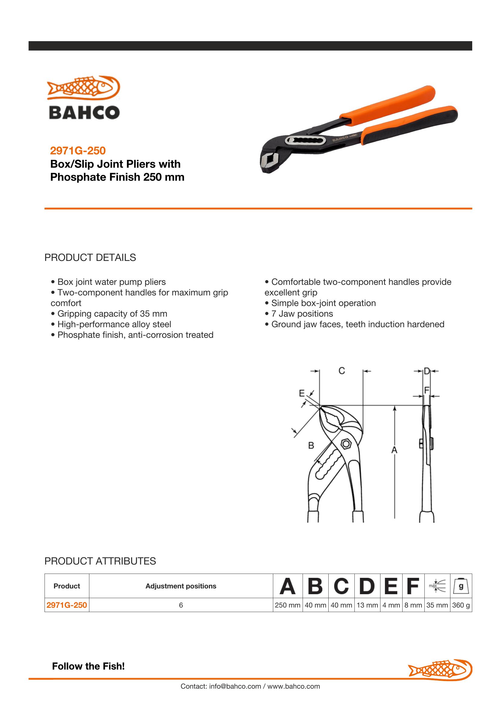 Bahco Slip Joint Plier - 250mm - Image 6