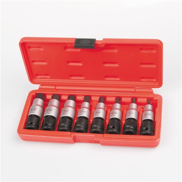 TOLEDO BIT SOCKET SET SAE HEX 8PC