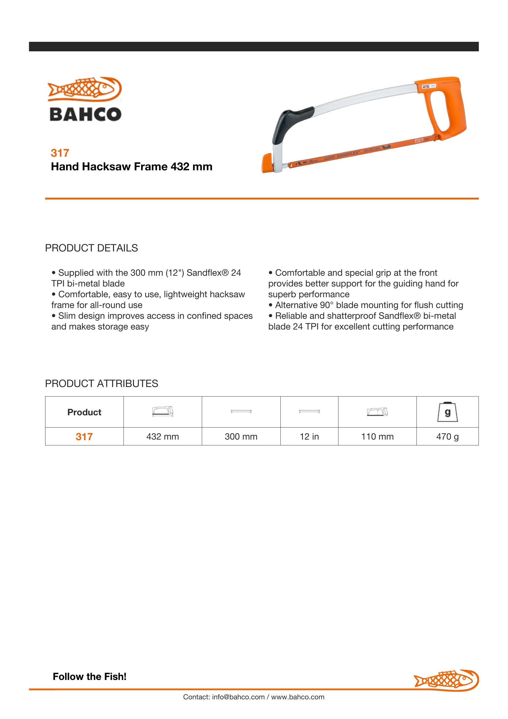 Bahco Economy hacksaw frame - Image 5