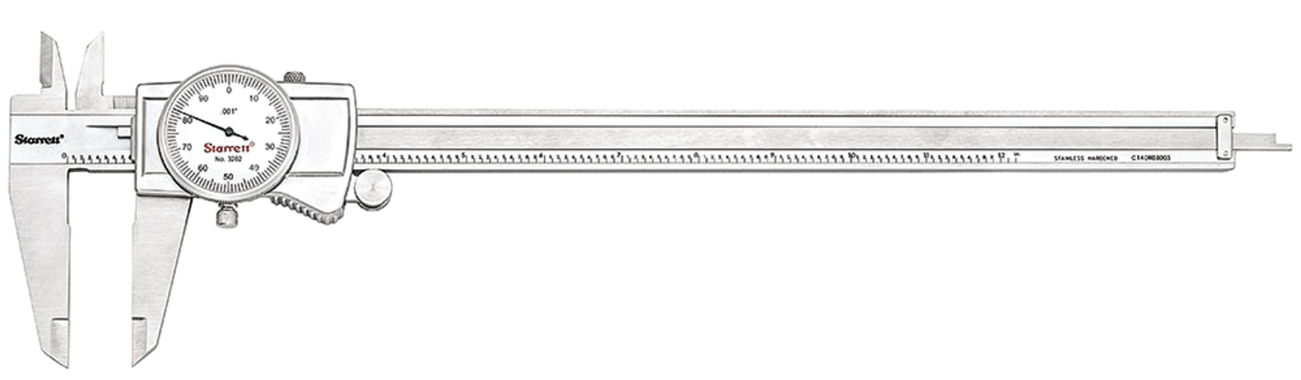Starrett - Dial Caliper 0-12 .001 Graduations