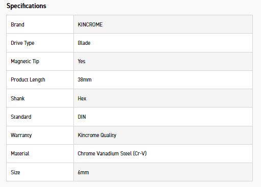 KINCROME 32103 6 X 38MM GO-THROUGH BLADE - Image 2