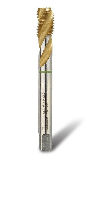 Bordo 22mm HSSE-V3 TiN Coated Green Band Spiral Flute Tap