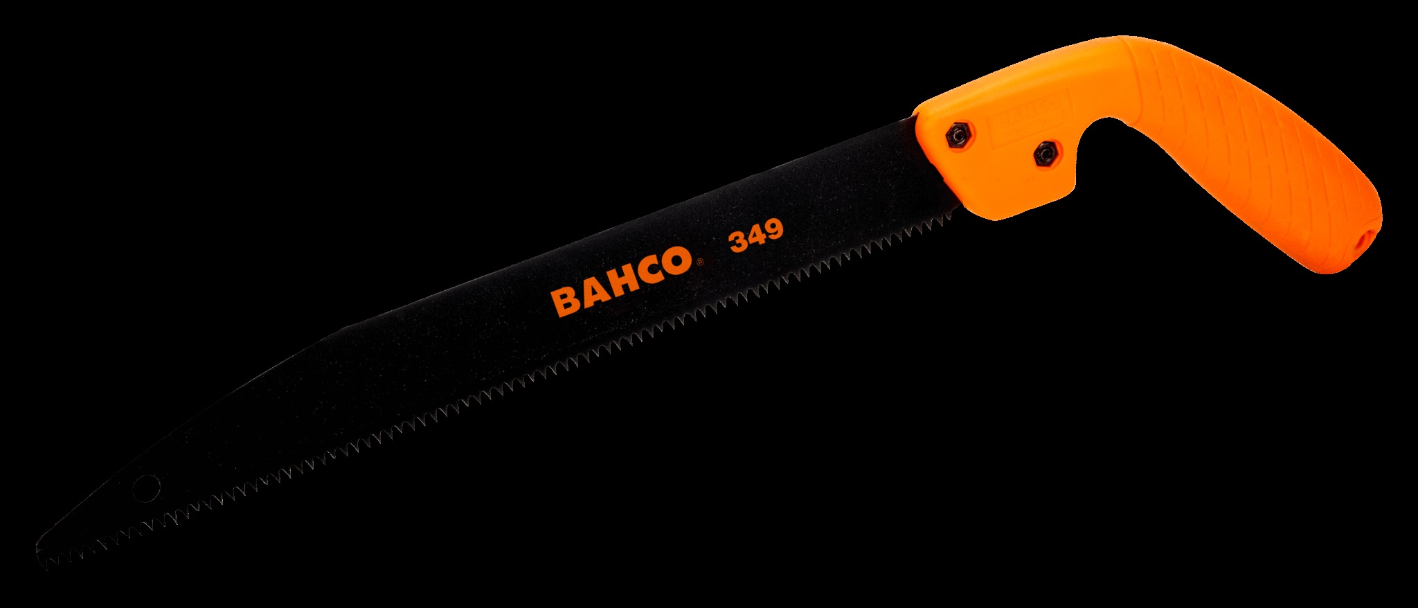 Bahco Anti friction coating straight blade, comfortable orange handle