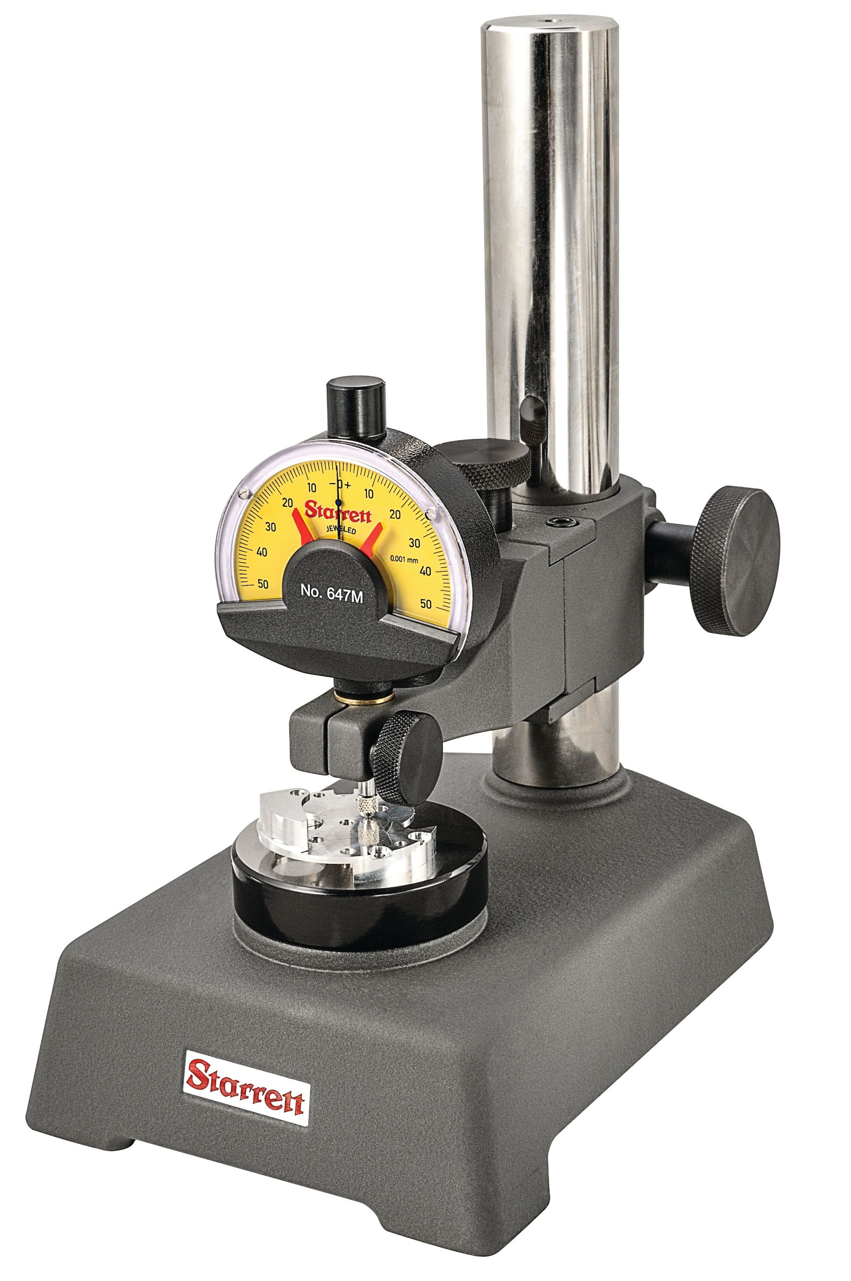 Starrett INDICATOR STAND W/ ROUND FLAT ANVIL, 3/8 3671 Indicator Stand With Round Flat Anvil, 3/8" Stem Hole, 8mm Bushing - Image 3