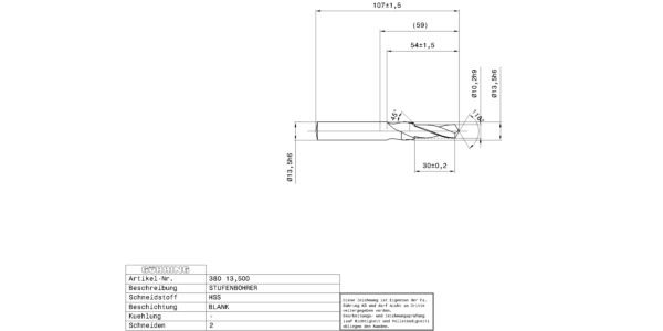 Guhring Step drills for tapping hole M12 HSS - Image 2