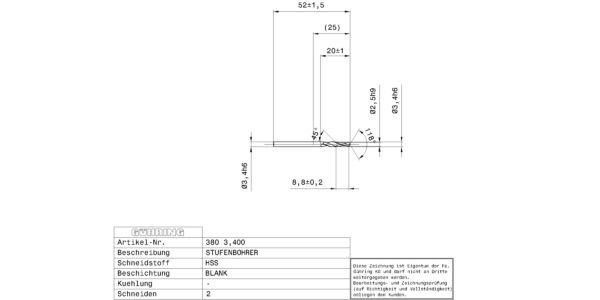 Guhring Step drills for tapping hole M3 HSS - Image 2