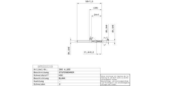 Guhring Step drills for tapping hole M4 HSS - Image 2