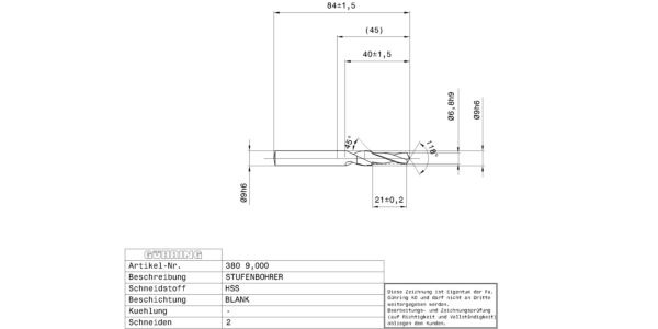 Guhring Step drills for tapping hole M8 HSS - Image 2