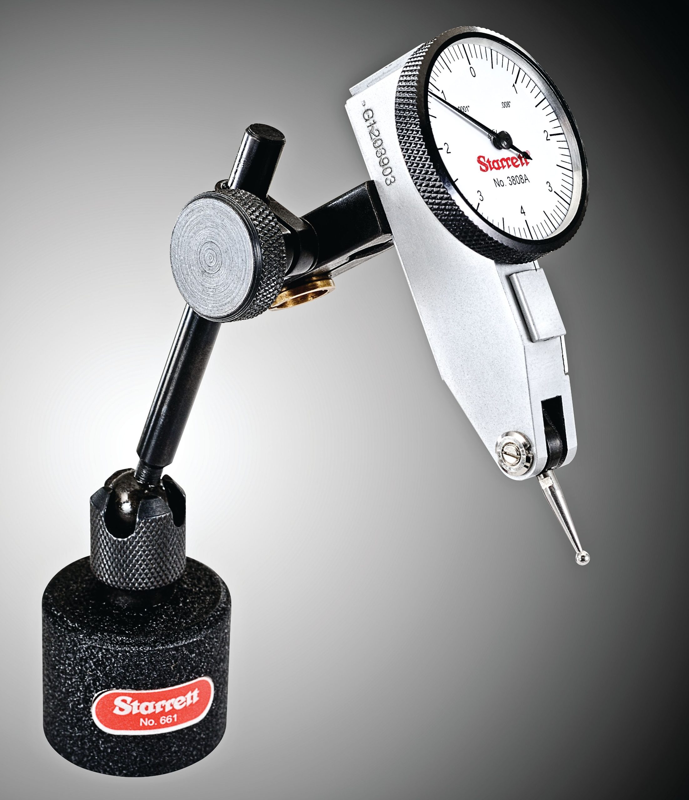Starrett TEST INDICATOR- DIAL 1-1/4 3808A Dial Test Indicator with Dovetail Mount - Image 2