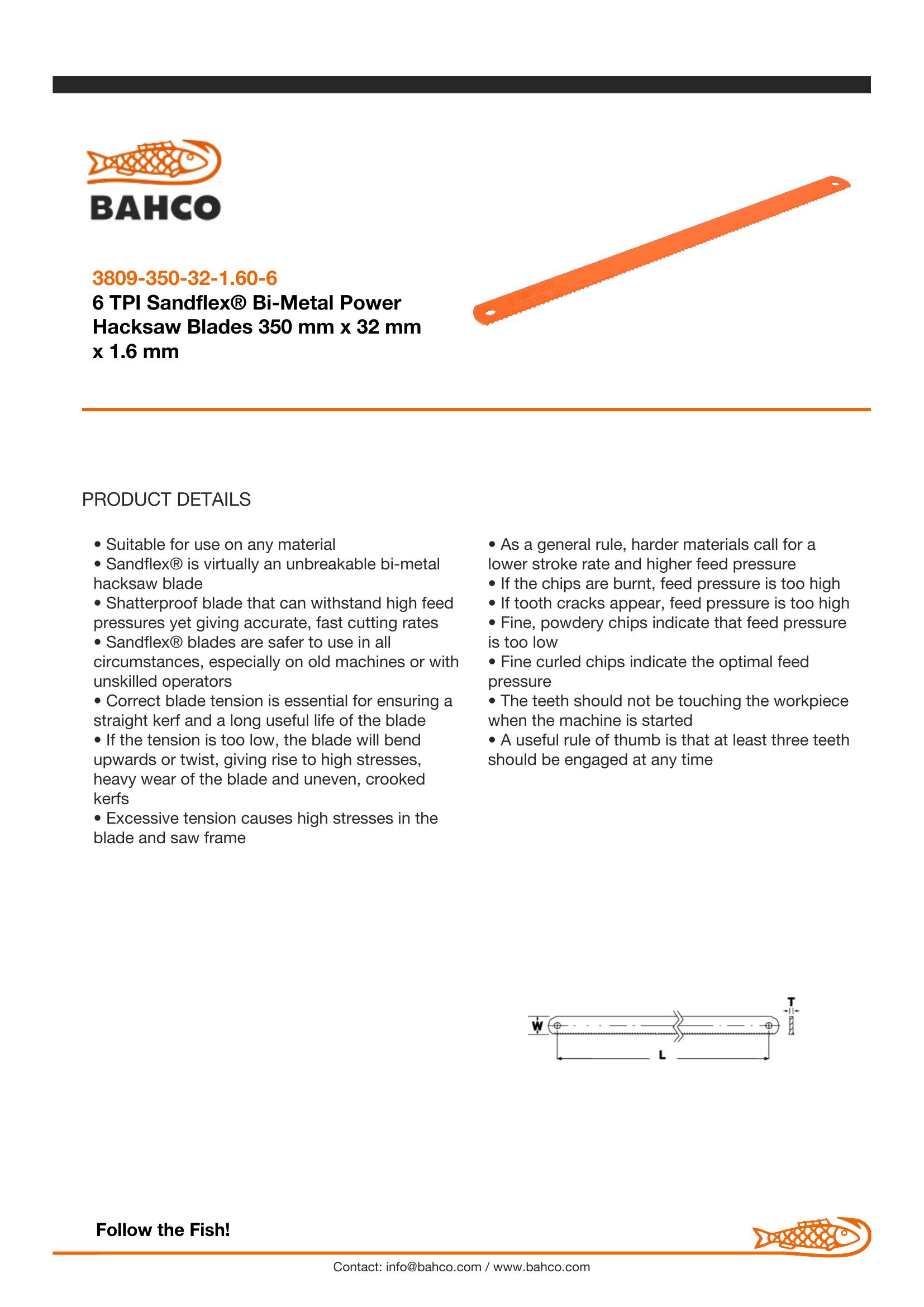 Bahco Power hacksaw blade - Sandflex flexible bi-metal HSS - Image 5