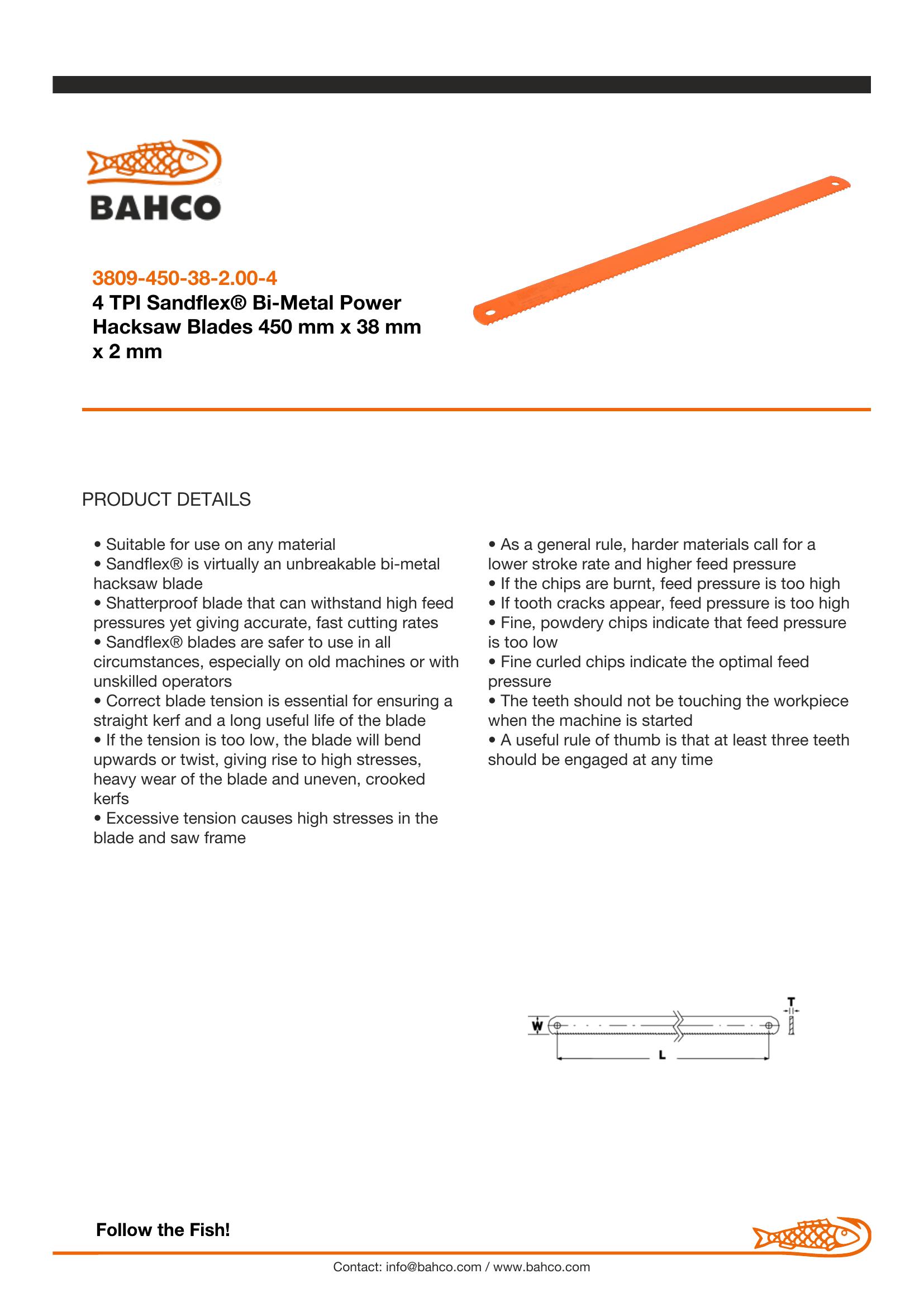 Bahco Power hacksaw blade - Sandflex flexible bi-metal HSS - Image 5