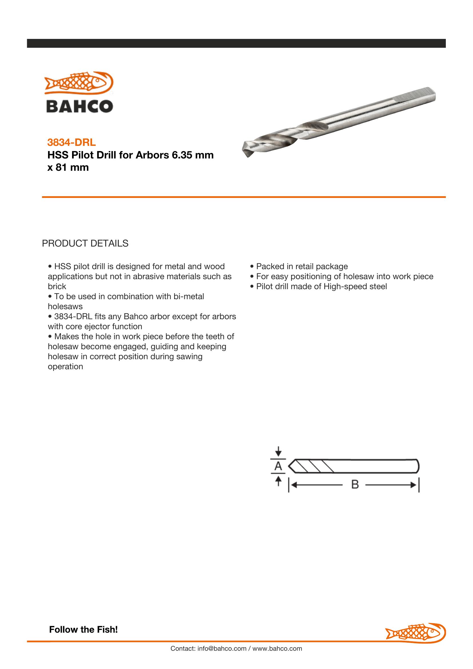 Bahco Drill to suit 930, 9100 and 11152 holesaw arbors - Image 4