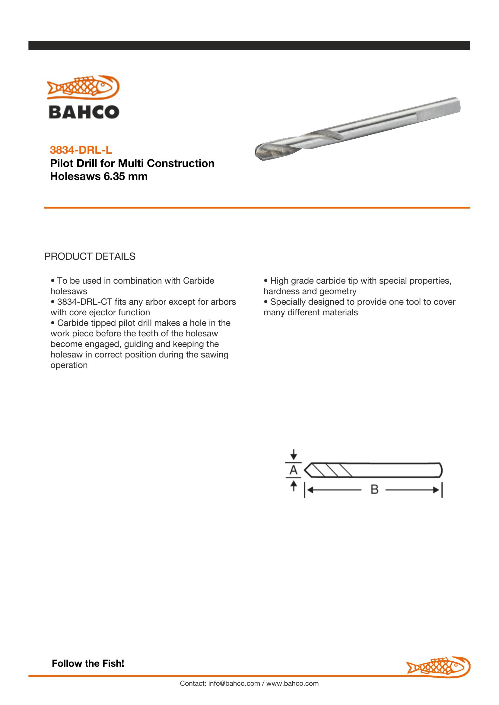 Bahco HSS Drill suits 930ES & 9100EL arbors - Image 3