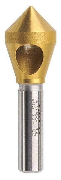 Bordo 20mm 90 Degree HSS Co5 TiN Coated Cross Hole Countersink
