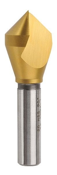Bordo 20mm 90 Degree HSS Co5 TiN Coated Single Flute Countersink