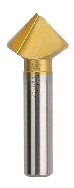Bordo 25mm 90 Degree HSS Co5 TiN Coated Single Flute Countersink