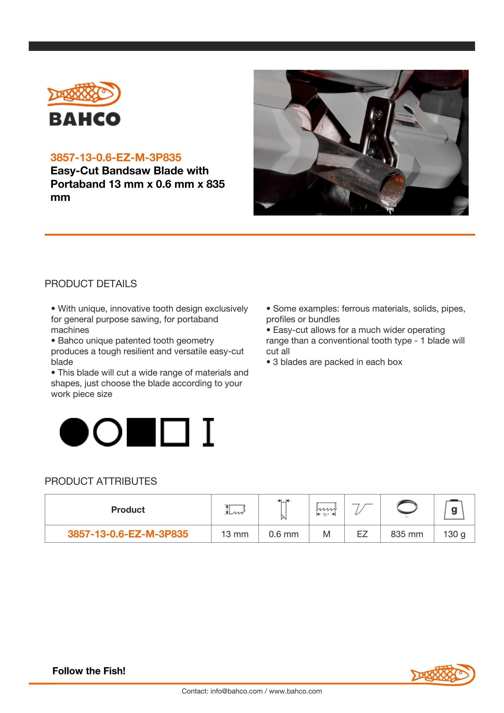Bahco Portaband In 3pcs Box 835mm - Image 2