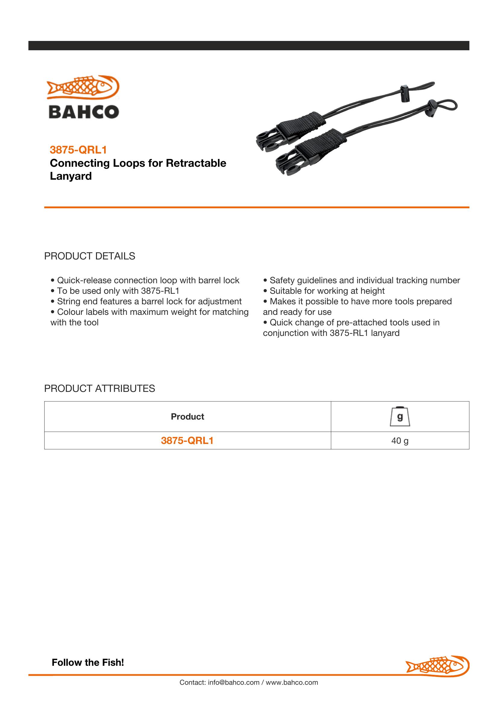 Bahco Retractable Lanyard Connection - Image 3