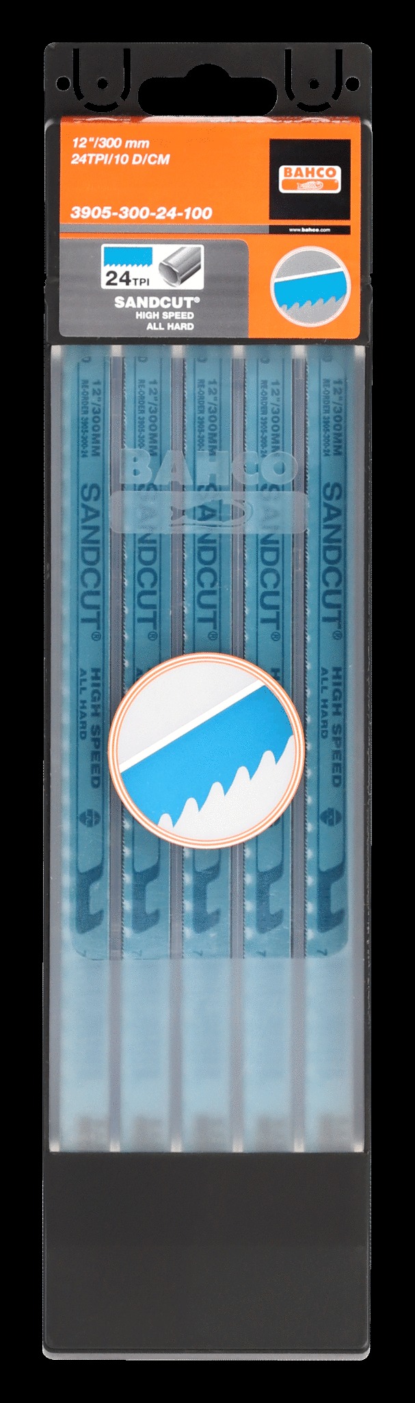 Bahco Hacksaw blades, 300mm, 32 TPI, Sandcut HSS all hard, 100 blades per pack - Image 3