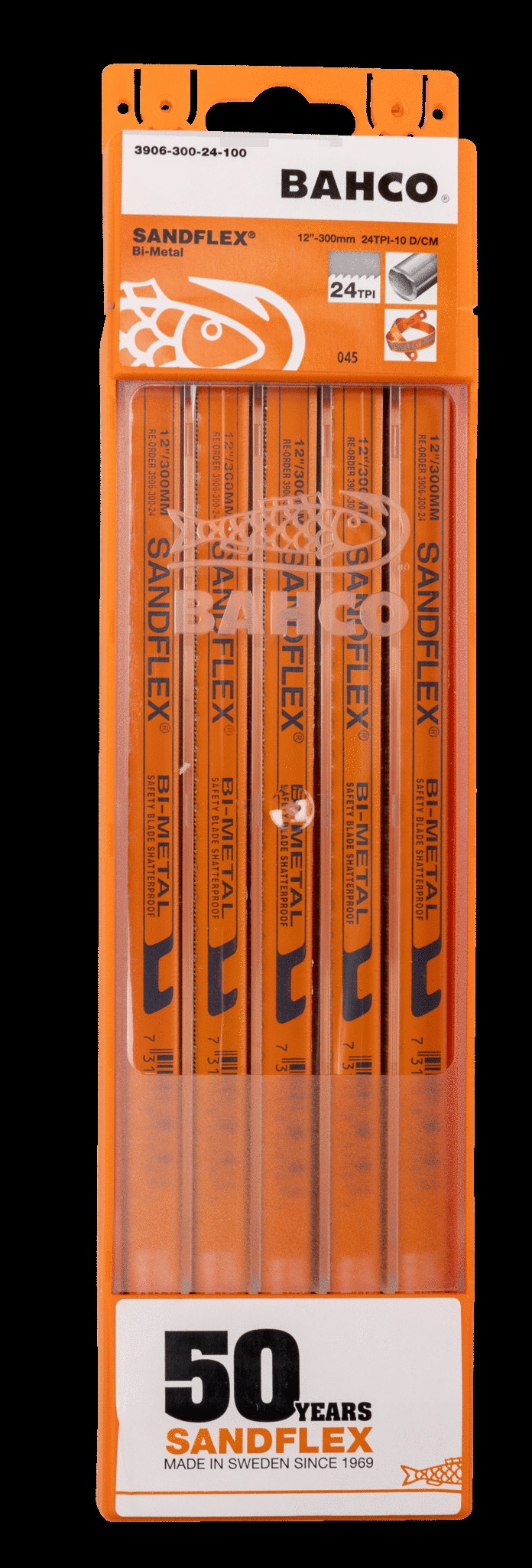 Bahco Hacksaw blades, 300mm, 18 TPI, Sandflex flexible bi-metal HSS, 100 blades per pack - Image 3
