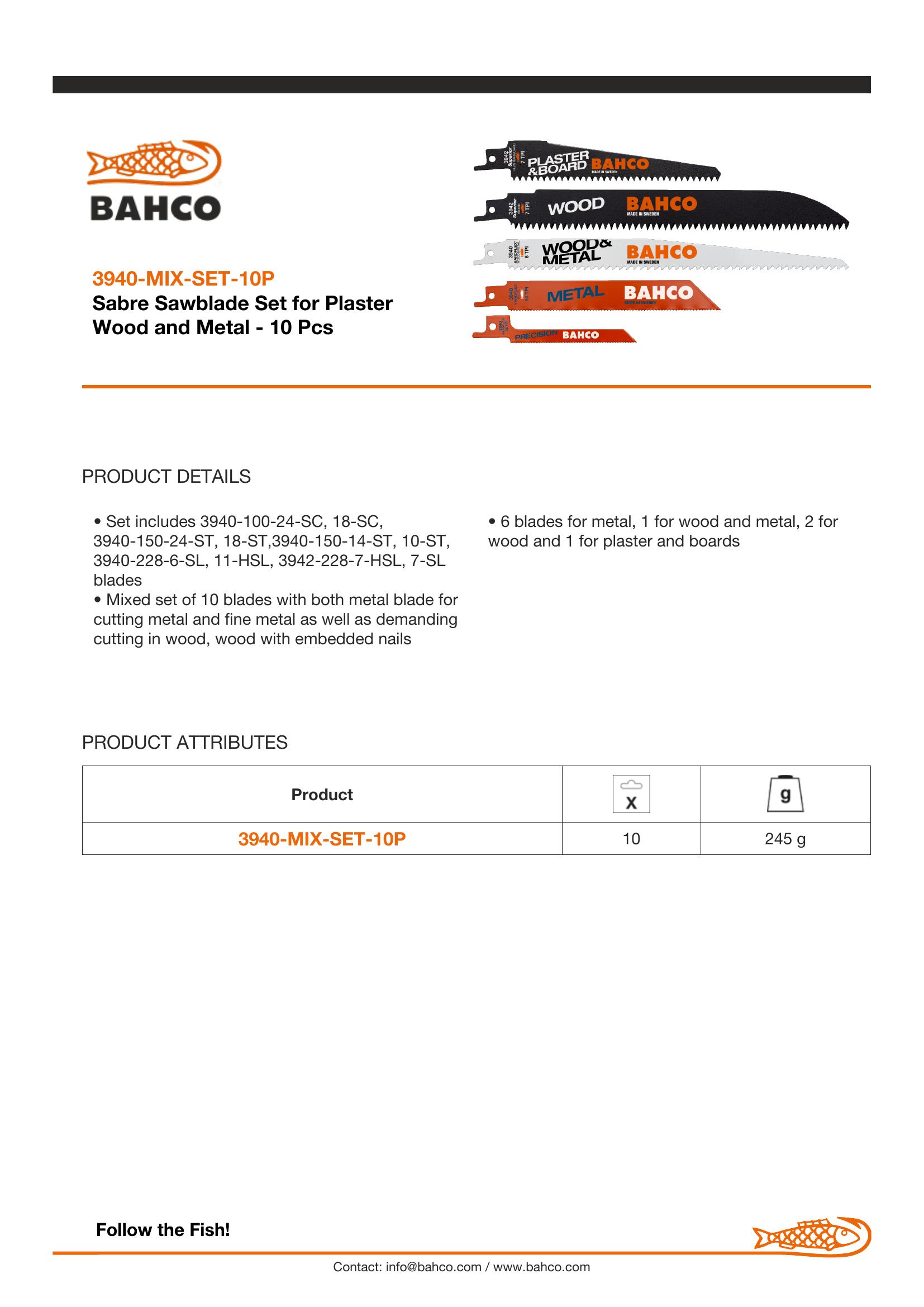 Bahco Sabre Sawblade Set for Plaster Wood and Metal - 10 Pcs - Image 2