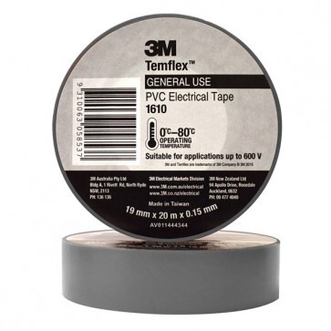 3M - TAPE, VINYL ELECTRICAL 160 TEMFLEX, GREY, 18mm x 20m