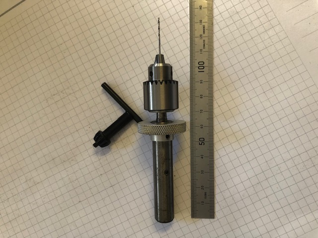 0 - 3mm KEY CHUCK Complete with SRING ARBOR Ideal pin chuck , can hand feed & "feel" & load the 1mm drill to feel the job. - Image 5