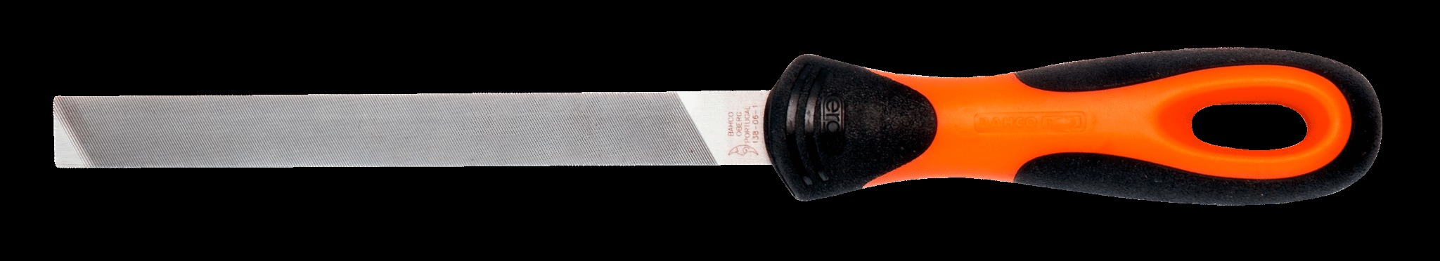 Bahco Mill saw file, 8", 20cm, 1SQ 1RE bastard, ergo handle - Image 2
