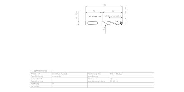 Guhring INTERCHANGEABLE INSERT HOLDER HT800 3XD 115 11,5-11,99 - Image 2