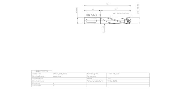 Guhring INTERCHANGEABLE INSERT HOLDER HT800 3XD 180 18,0-18,49 - Image 2
