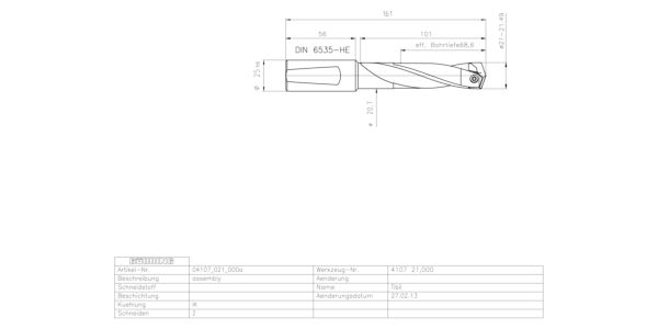Guhring INTERCHANGEABLE INSERT HOLDER HT800 3XD 210 21,0-21,49 - Image 2