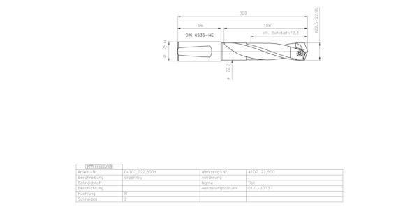 Guhring INTERCHANGEABLE INSERT HOLDER HT800 3XD 230 23,0-23,49 - Image 2