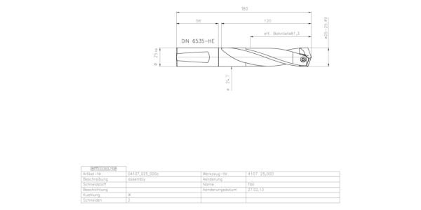 Guhring INTERCHANGEABLE INSERT HOLDER HT800 3XD 250 25,0-25,49 - Image 2