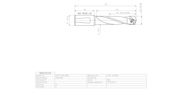 Guhring INTERCHANGEABLE INSERT HOLDER HT800 3XD 260 26,0-26,49 - Image 2